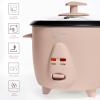 COOK WITH COLOR 6 Cup Rice Cooker 300W – Effortless Cooking and Perfectly, Cooks 3 Cups of Raw Rice for 6 Cups of Cooked Rice, Sage(Blush)