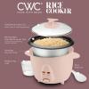 COOK WITH COLOR 6 Cup Rice Cooker 300W – Effortless Cooking and Perfectly, Cooks 3 Cups of Raw Rice for 6 Cups of Cooked Rice, Sage(Blush)