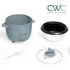 COOK WITH COLOR 6 Cup Rice Cooker 300W – Effortless Cooking and Perfectly, Cooks 3 Cups of Raw Rice for 6 Cups of Cooked Rice, Sage(Slate Blue)