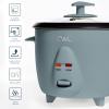 COOK WITH COLOR 6 Cup Rice Cooker 300W – Effortless Cooking and Perfectly, Cooks 3 Cups of Raw Rice for 6 Cups of Cooked Rice, Sage(Slate Blue)