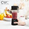 COOK WITH COLOR Mini Portable Blender – 250W Power, 12oz Capacity, Stainless Steel Blade, Wireless/USB Rechargeable, Grey(Black)