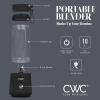 COOK WITH COLOR Mini Portable Blender – 250W Power, 12oz Capacity, Stainless Steel Blade, Wireless/USB Rechargeable, Grey(Black)