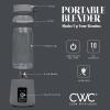 COOK WITH COLOR Mini Portable Blender – 250W Power, 12oz Capacity, Stainless Steel Blade, Wireless/USB Rechargeable, Grey(Grey)