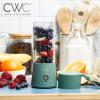COOK WITH COLOR Mini Portable Blender – 250W Power, 12oz Capacity, Stainless Steel Blade, Wireless/USB Rechargeable, Grey(Sage)