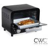 COOK WITH COLOR Mini Toaster Oven: 600W Power, Precision Timer, Auto Shutoff, and Culinary Delights Up To 450 Degrees, Grey(Black)