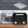 COOK WITH COLOR Mini Toaster Oven: 600W Power, Precision Timer, Auto Shutoff, and Culinary Delights Up To 450 Degrees, Grey(Black)