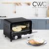 COOK WITH COLOR Mini Toaster Oven: 600W Power, Precision Timer, Auto Shutoff, and Culinary Delights Up To 450 Degrees, Grey(Black)