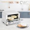 COOK WITH COLOR Mini Toaster Oven: 600W Power, Precision Timer, Auto Shutoff, and Culinary Delights Up To 450 Degrees, Grey(Cream)