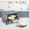 COOK WITH COLOR Mini Toaster Oven: 600W Power, Precision Timer, Auto Shutoff, and Culinary Delights Up To 450 Degrees, Grey(Grey)