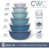 COOK WITH COLOR Stainless Steel Mixing Bowls Set – Nesting Bowls, 6 Pieces, Blue(Blue)
