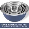 COOK WITH COLOR Stainless Steel Mixing Bowls Set – Nesting Bowls, 6 Pieces, Blue(Blue)