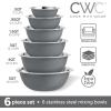 COOK WITH COLOR Stainless Steel Mixing Bowls Set – Nesting Bowls, 6 Pieces, Blue(Gray)