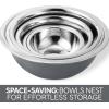 COOK WITH COLOR Stainless Steel Mixing Bowls Set – Nesting Bowls, 6 Pieces, Blue(Gray)
