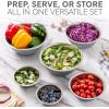 COOK WITH COLOR Stainless Steel Mixing Bowls Set – Nesting Bowls, 6 Pieces, Blue(Gray)