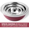 COOK WITH COLOR Stainless Steel Mixing Bowls Set – Nesting Bowls, 6 Pieces, Blue(Rose)
