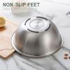 COOK WITH COLOR Stainless Steel Mixing Bowls Set – Nesting Bowls, 6 Pieces, Blue(Silver with Non Slip Bottom)