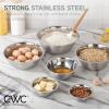 COOK WITH COLOR Stainless Steel Mixing Bowls Set – Nesting Bowls, 6 Pieces, Blue(Silver with Non Slip Bottom)