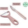 Social Chef 2-Piece Vegetable Peeler Set- Set of 2 Stainless Steel Blade Vegetable Peelers Set – Y Peeler and Swivel Peeler for Peeling Potatoes, Vegetables and Fruits (Navy)(Pink)