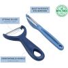 Social Chef 2-Piece Vegetable Peeler Set- Set of 2 Stainless Steel Blade Vegetable Peelers Set – Y Peeler and Swivel Peeler for Peeling Potatoes, Vegetables and Fruits (Navy)(Navy)