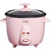 COOK WITH COLOR 6 Cup Rice Cooker 300W – Effortless Cooking and Perfectly, Cooks 3 Cups of Raw Rice for 6 Cups of Cooked Rice, Sage(Pink)
