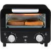 COOK WITH COLOR Mini Toaster Oven: 600W Power, Precision Timer, Auto Shutoff, and Culinary Delights Up To 450 Degrees, Grey(Black)
