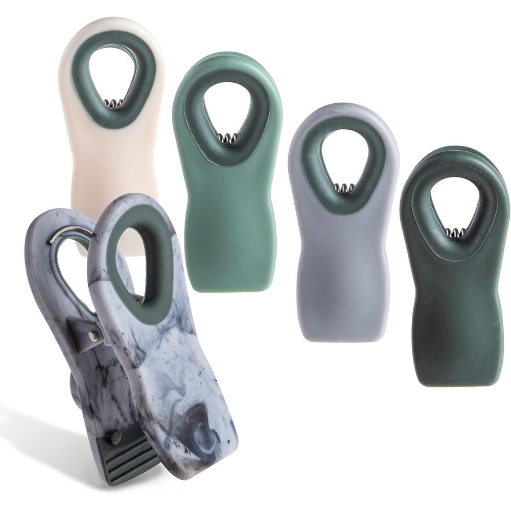imageCOOK WITH COLOR Bag Clips with Magnet Food Clips for Snack and Bread Bags Pink and Grey Pack of 10Green Ombre