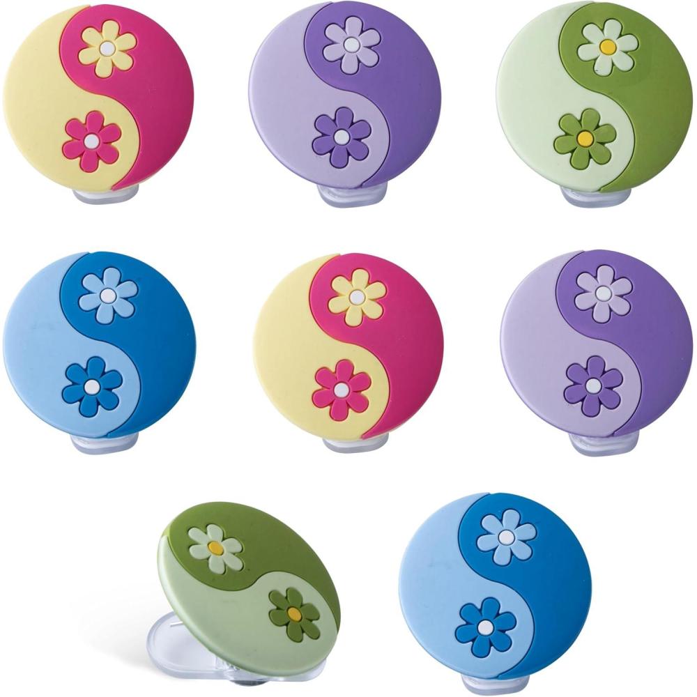 imageCOOK WITH COLOR Cute Bag Clips  Funny Snack Clips Magnetic Chip Clips for Bags  Kitchen and Food Bag Clips for Airtight Seal for Food Storage Pink Pack of 10Yingyang