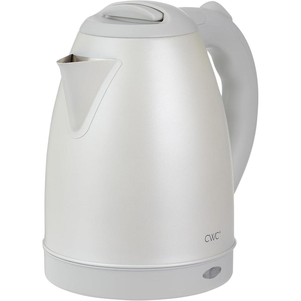 imageCOOK WITH COLOR Electric Tea Kettle 18L Cordless Hot Water Boiler 1200W Rapid Boil Auto Shutoff ampamp Boil Dry Protection BPAFree Sleek Countertop Design CreamStainless Steel Crme