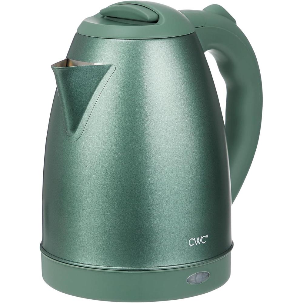 imageCOOK WITH COLOR Electric Tea Kettle 18L Cordless Hot Water Boiler 1200W Rapid Boil Auto Shutoff ampamp Boil Dry Protection BPAFree Sleek Countertop Design CreamStainless Steel Sage