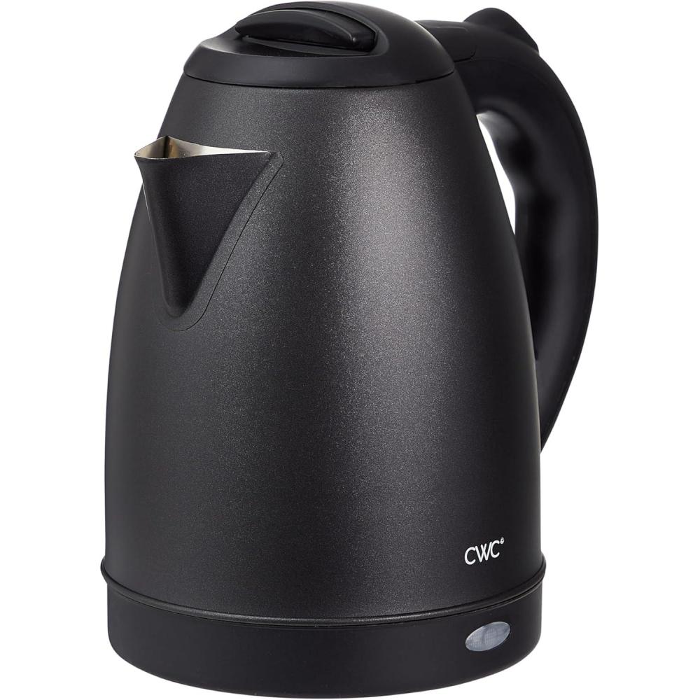 imageCOOK WITH COLOR Electric Tea Kettle 18L Cordless Hot Water Boiler 1200W Rapid Boil Auto Shutoff ampamp Boil Dry Protection BPAFree Sleek Countertop Design CreamStainless Steel Black