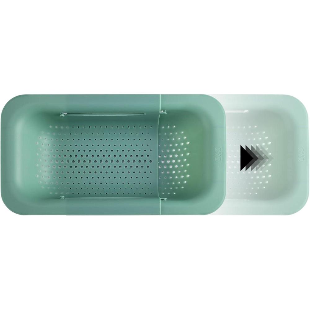 imageCOOK WITH COLOR Over the Sink Strainer  Expandable Colander Basket Fruit and Vegetable Washing Basket Large Pasta Extendable for Kitchen Sage YPOSS10 SAGSage