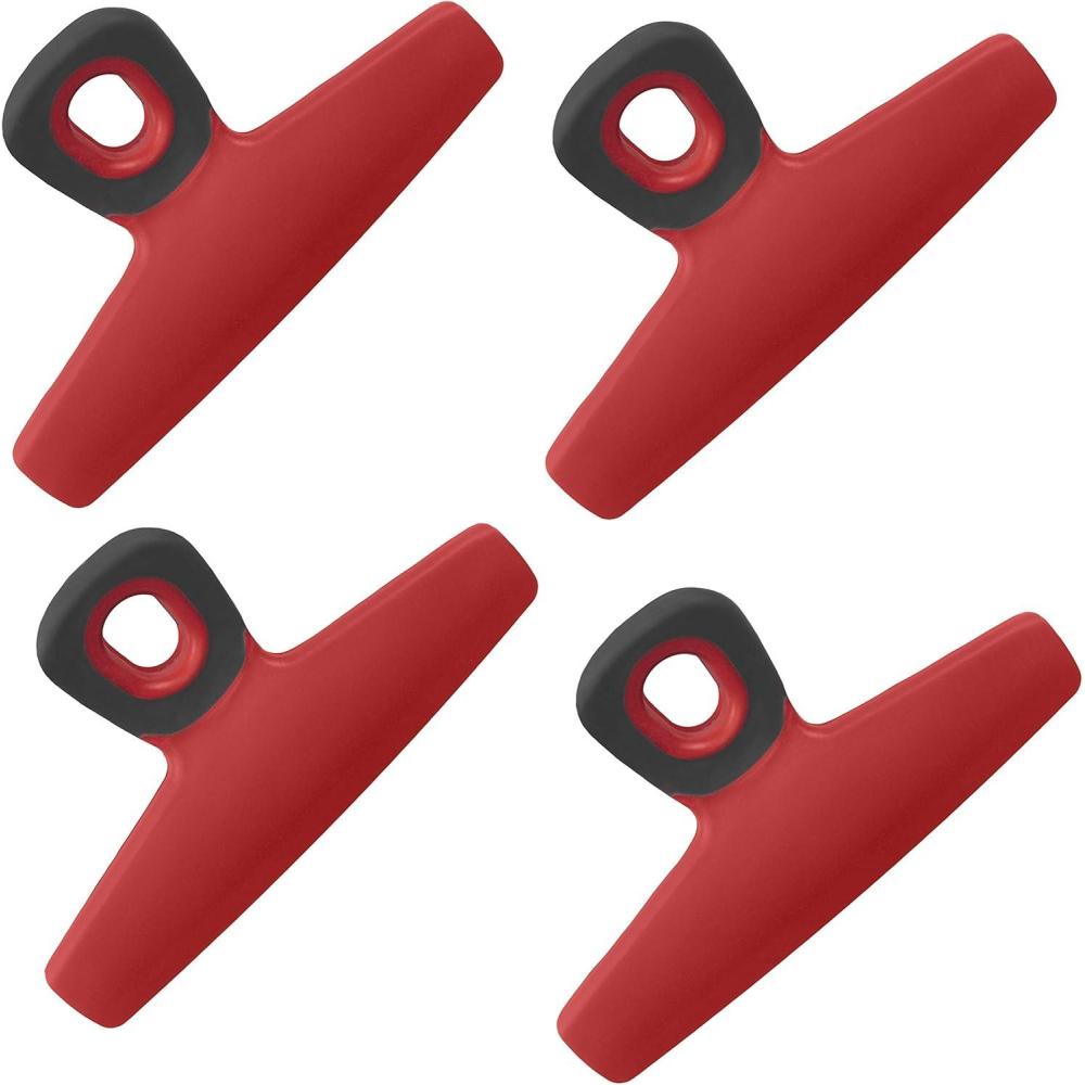imageCOOK WITH COLOR Wide Heavy Duty Chip Clips Large Bag Clips for Food Storage Pack of 4 RedRed