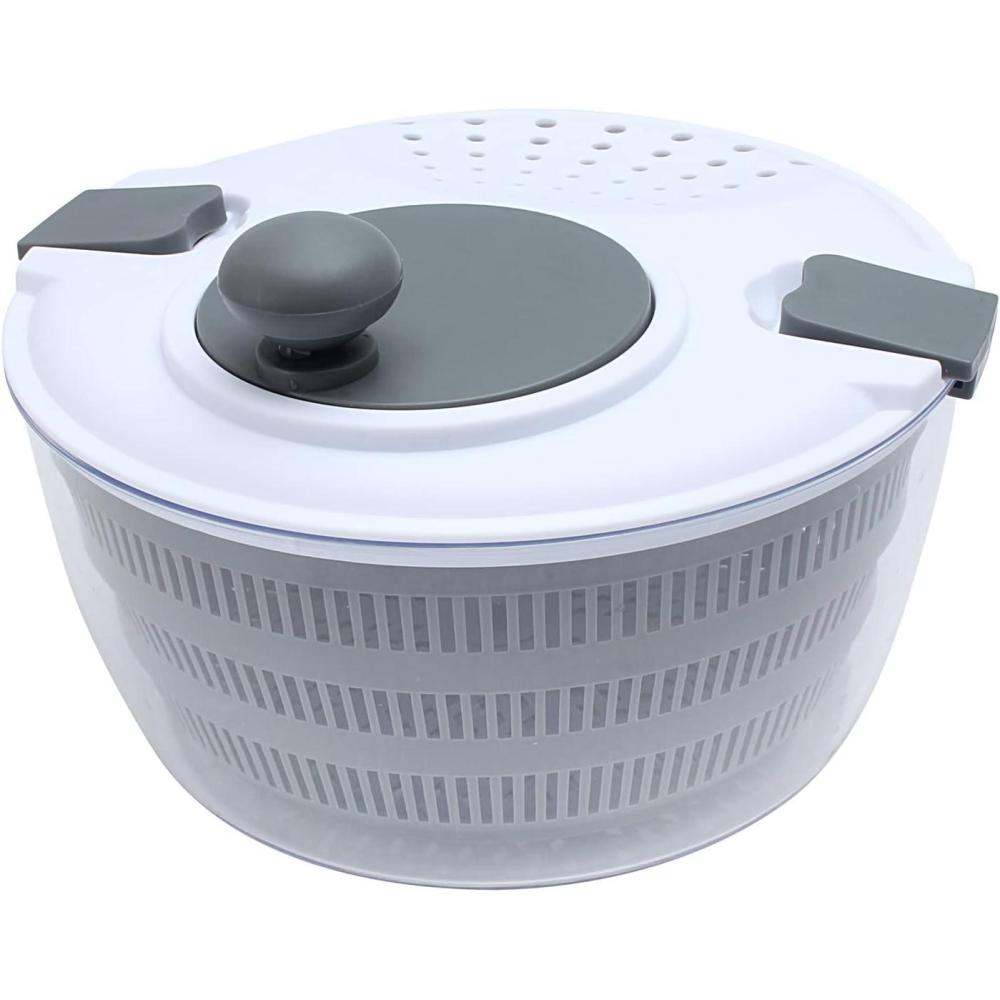 imageCook with Color Salad Spinner  Lettuce and Produce Dryer with Bowl Colander and Built in draining System for Fresh Crisp Clean Salad and Produce GreyGray