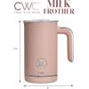 COOK WITH COLOR 4-in-1 Electric Milk Steamer and Frother – 2-Minute Heating and Frothing, Hot and Cold Foam Maker for Coffee, Latte, Cappuccino, Macchiato, Milk Warmer, Auto Shut Off, Sand(Blush)