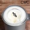 COOK WITH COLOR 4-in-1 Electric Milk Steamer and Frother – 2-Minute Heating and Frothing, Hot and Cold Foam Maker for Coffee, Latte, Cappuccino, Macchiato, Milk Warmer, Auto Shut Off, Sand(Gray)