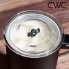 COOK WITH COLOR 4-in-1 Electric Milk Steamer and Frother – 2-Minute Heating and Frothing, Hot and Cold Foam Maker for Coffee, Latte, Cappuccino, Macchiato, Milk Warmer, Auto Shut Off, Sand(Black)