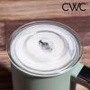 COOK WITH COLOR 4-in-1 Electric Milk Steamer and Frother – 2-Minute Heating and Frothing, Hot and Cold Foam Maker for Coffee, Latte, Cappuccino, Macchiato, Milk Warmer, Auto Shut Off, Sand(Sage)