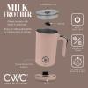 COOK WITH COLOR 4-in-1 Electric Milk Steamer and Frother – 2-Minute Heating and Frothing, Hot and Cold Foam Maker for Coffee, Latte, Cappuccino, Macchiato, Milk Warmer, Auto Shut Off, Sand(Blush)