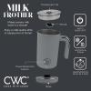 COOK WITH COLOR 4-in-1 Electric Milk Steamer and Frother – 2-Minute Heating and Frothing, Hot and Cold Foam Maker for Coffee, Latte, Cappuccino, Macchiato, Milk Warmer, Auto Shut Off, Sand(Gray)