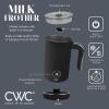 COOK WITH COLOR 4-in-1 Electric Milk Steamer and Frother – 2-Minute Heating and Frothing, Hot and Cold Foam Maker for Coffee, Latte, Cappuccino, Macchiato, Milk Warmer, Auto Shut Off, Sand(Black)