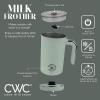 COOK WITH COLOR 4-in-1 Electric Milk Steamer and Frother – 2-Minute Heating and Frothing, Hot and Cold Foam Maker for Coffee, Latte, Cappuccino, Macchiato, Milk Warmer, Auto Shut Off, Sand(Sage)