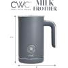COOK WITH COLOR 4-in-1 Electric Milk Steamer and Frother – 2-Minute Heating and Frothing, Hot and Cold Foam Maker for Coffee, Latte, Cappuccino, Macchiato, Milk Warmer, Auto Shut Off, Sand(Gray)