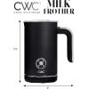 COOK WITH COLOR 4-in-1 Electric Milk Steamer and Frother – 2-Minute Heating and Frothing, Hot and Cold Foam Maker for Coffee, Latte, Cappuccino, Macchiato, Milk Warmer, Auto Shut Off, Sand(Black)
