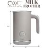COOK WITH COLOR 4-in-1 Electric Milk Steamer and Frother – 2-Minute Heating and Frothing, Hot and Cold Foam Maker for Coffee, Latte, Cappuccino, Macchiato, Milk Warmer, Auto Shut Off, Sand(Sand)