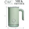 COOK WITH COLOR 4-in-1 Electric Milk Steamer and Frother – 2-Minute Heating and Frothing, Hot and Cold Foam Maker for Coffee, Latte, Cappuccino, Macchiato, Milk Warmer, Auto Shut Off, Sand(Sage)