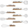 COOK WITH COLOR 8 Pc Non Stick Silicone Utensil Set with Rounded Wood Handles for Cooking and Baking – Marble White