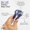 COOK WITH COLOR Bag Clip with Magnet- Chip Bag Clip, Sealing Food Clips, Plastic Clips for Food and Kitchen Storage, Chip Clip and Snack Bag Clips, 6 Pack, Gray(Blue)