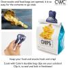 COOK WITH COLOR Bag Clip with Magnet- Chip Bag Clip, Sealing Food Clips, Plastic Clips for Food and Kitchen Storage, Chip Clip and Snack Bag Clips, 6 Pack, Gray(Blue)