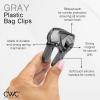 COOK WITH COLOR Bag Clip with Magnet- Chip Bag Clip, Sealing Food Clips, Plastic Clips for Food and Kitchen Storage, Chip Clip and Snack Bag Clips, 6 Pack, Gray(Grey)