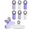 COOK WITH COLOR Bag Clips – Heavy Duty Chip Clip and Refrigerator Magnet Clips for Food Storage with Air Tight Seal Grip, Black and White, Pack of 8 Large Clips(Lavender)